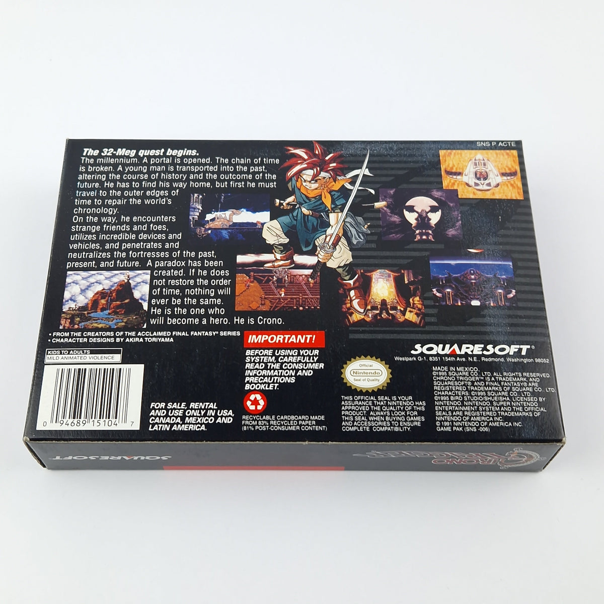 Super Nintendo Spiel – Chrono Trigger OVP Soundtrack SNES