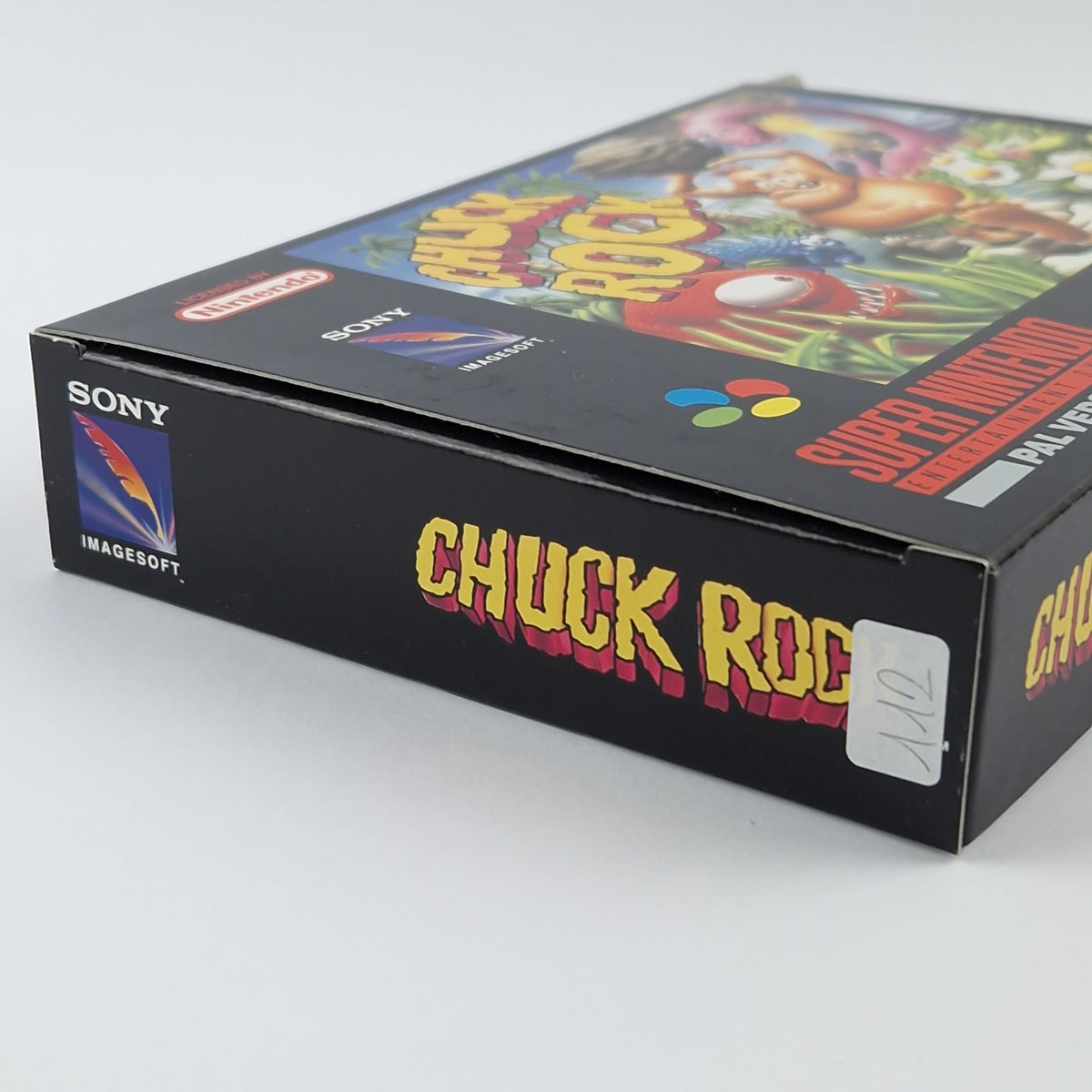 Super Nintendo Spiel – Chuck Rock OVP CIB PAL NOE