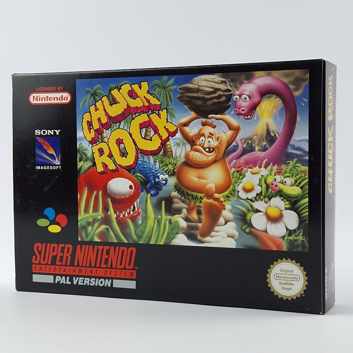 Super Nintendo Spiel – Chuck Rock OVP CIB PAL NOE