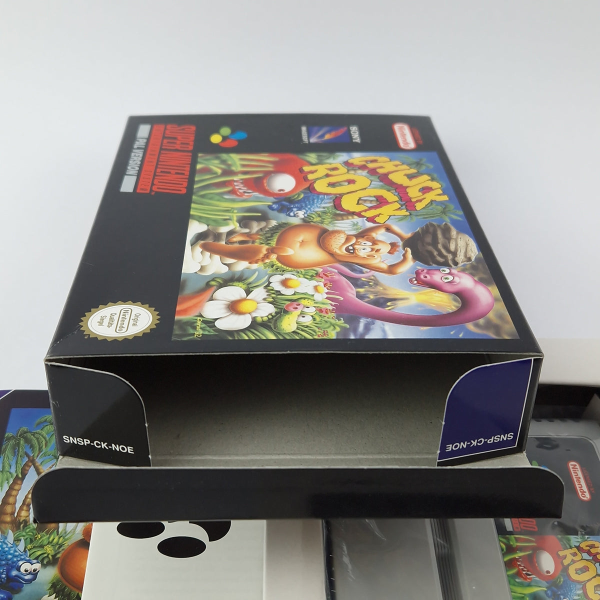 Super Nintendo Spiel – Chuck Rock OVP CIB PAL NOE