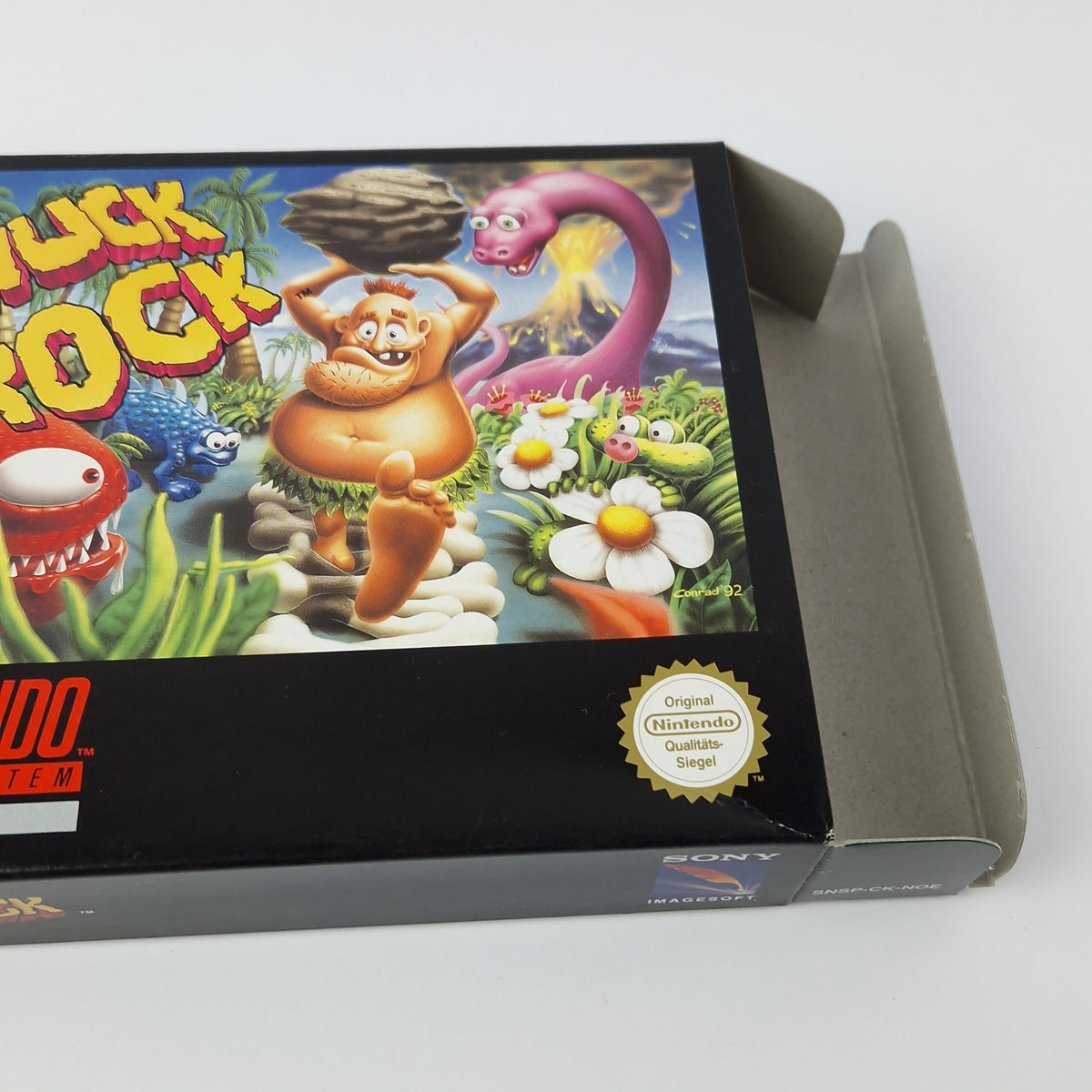 Super Nintendo Spiel – Chuck Rock OVP CIB PAL NOE