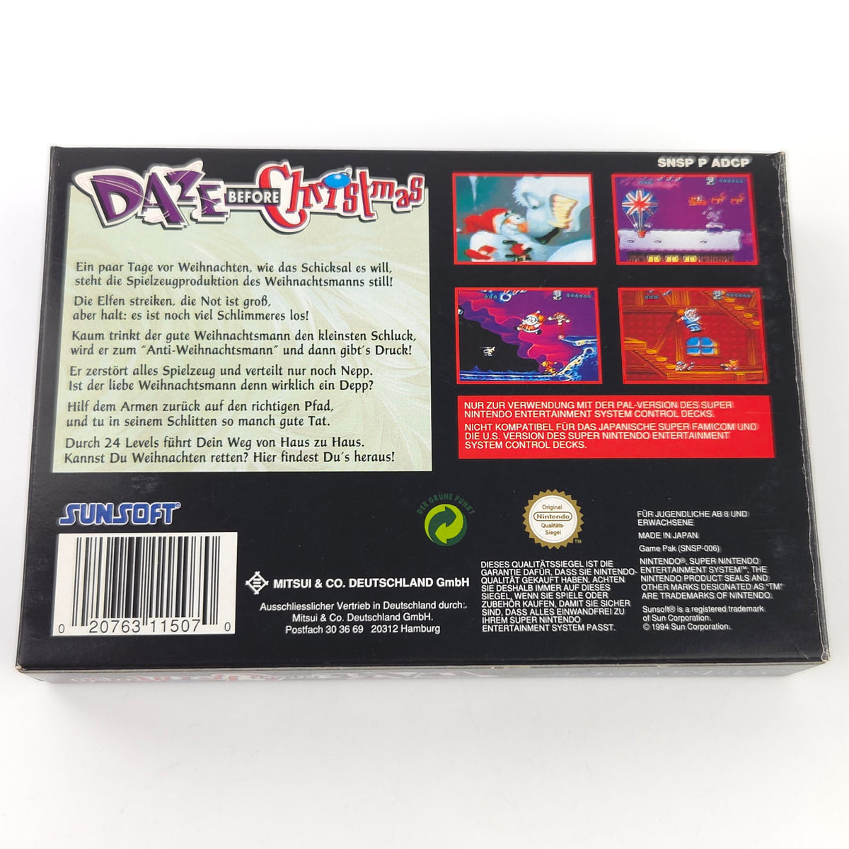 Super Nintendo Spiel DAZE before Christmas OVP PAL