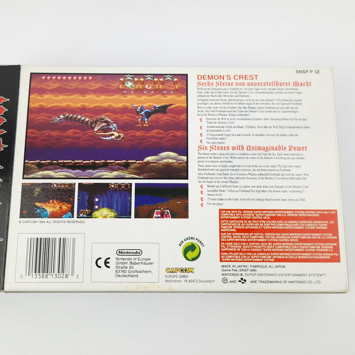 Super Nintendo Spiel – Demons Crest (SNES OVP PAL CIB)