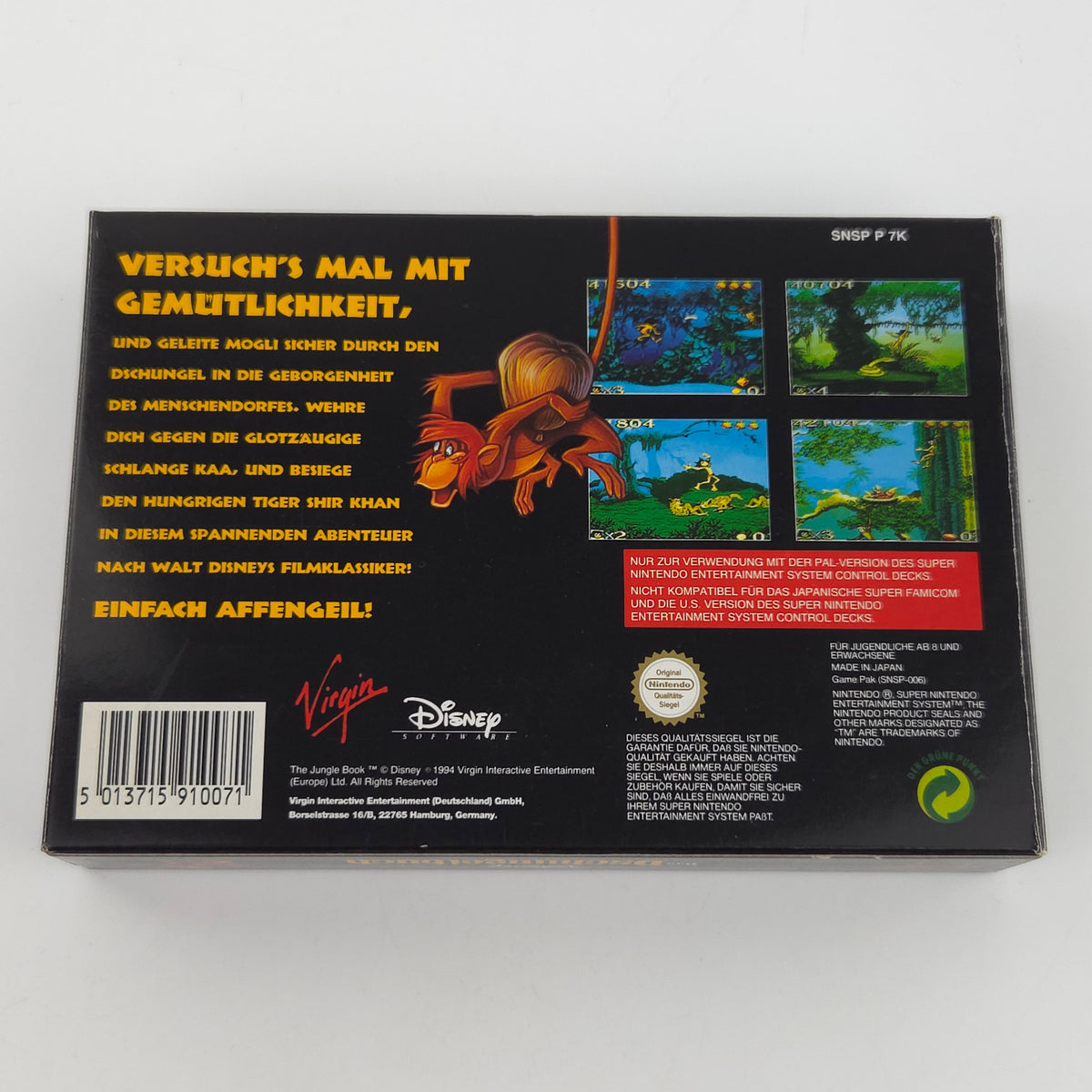Super Nintendo Spiel Disney Dschungelbuch OVP PAL