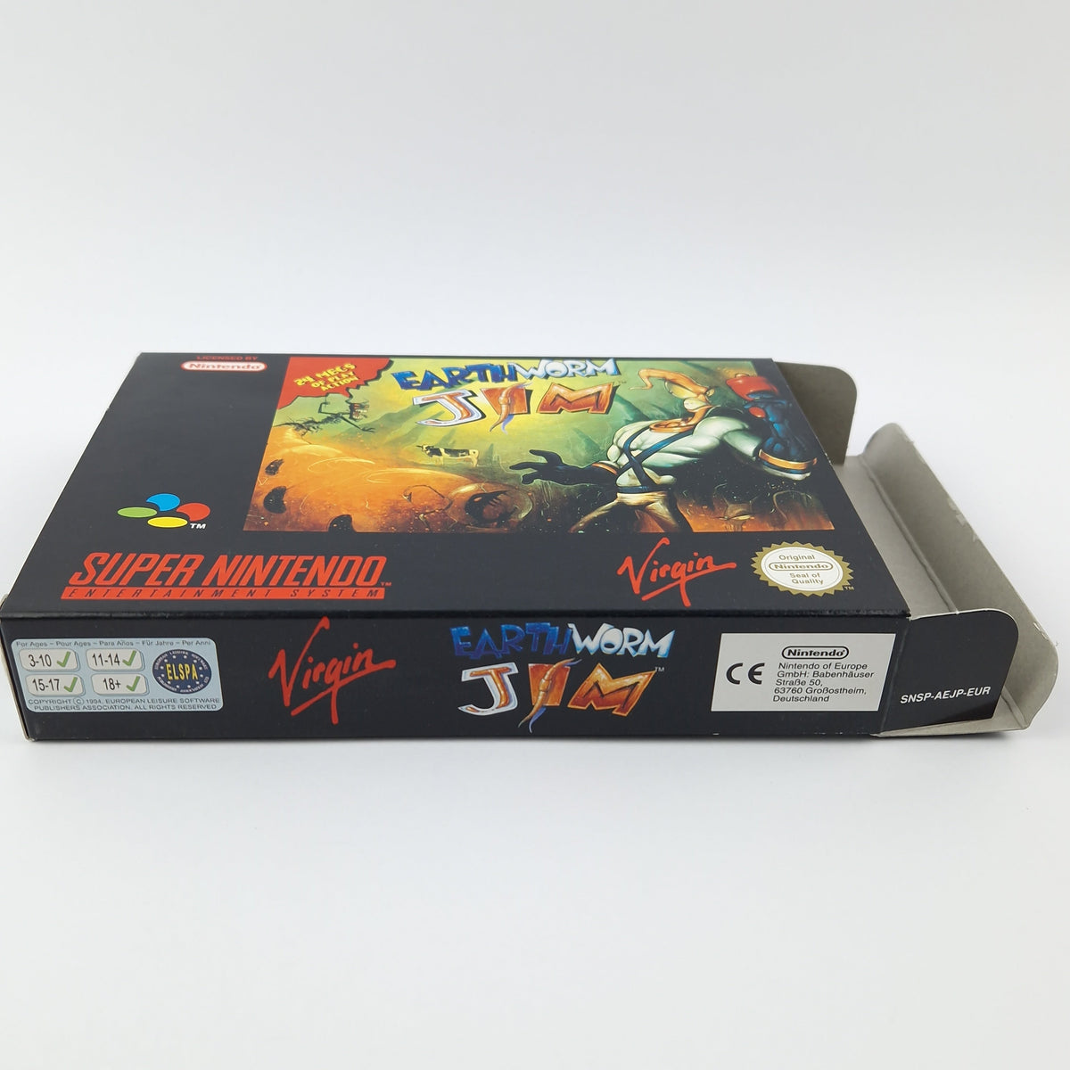 Super Nintendo Spiel – Earth Worm Jim OVP PAL CIB