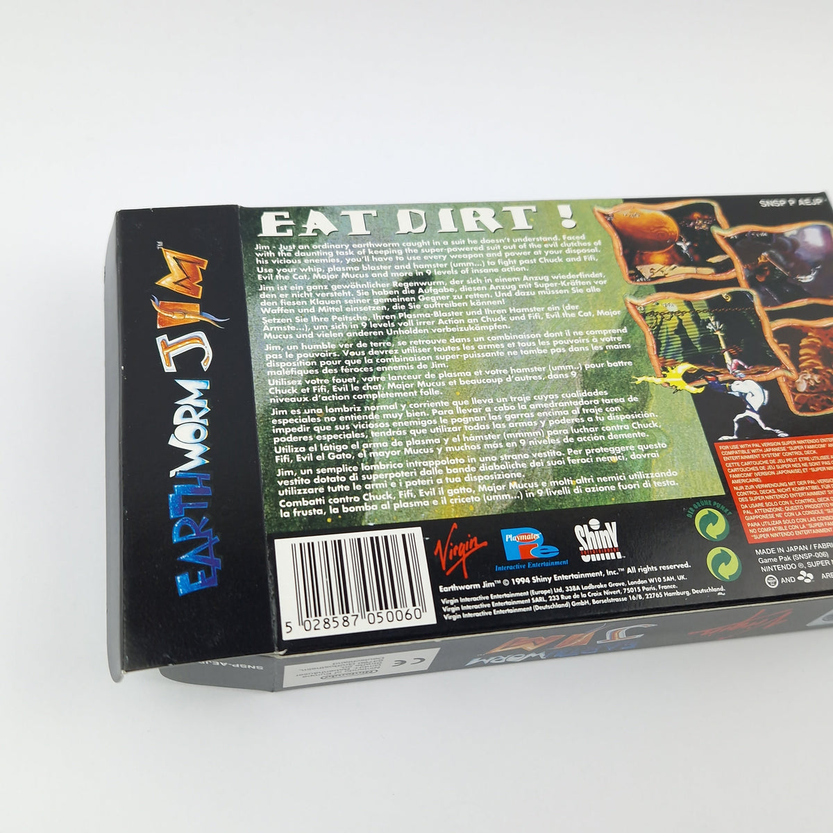 Super Nintendo Spiel – Earth Worm Jim OVP PAL CIB