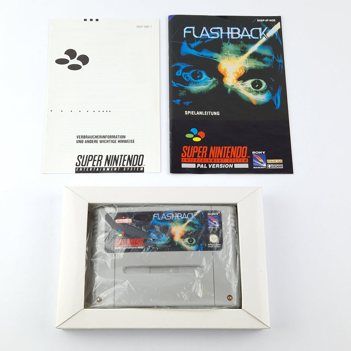 Super Nintendo Spiel – Flashback OVP Anleitung SNES PAL