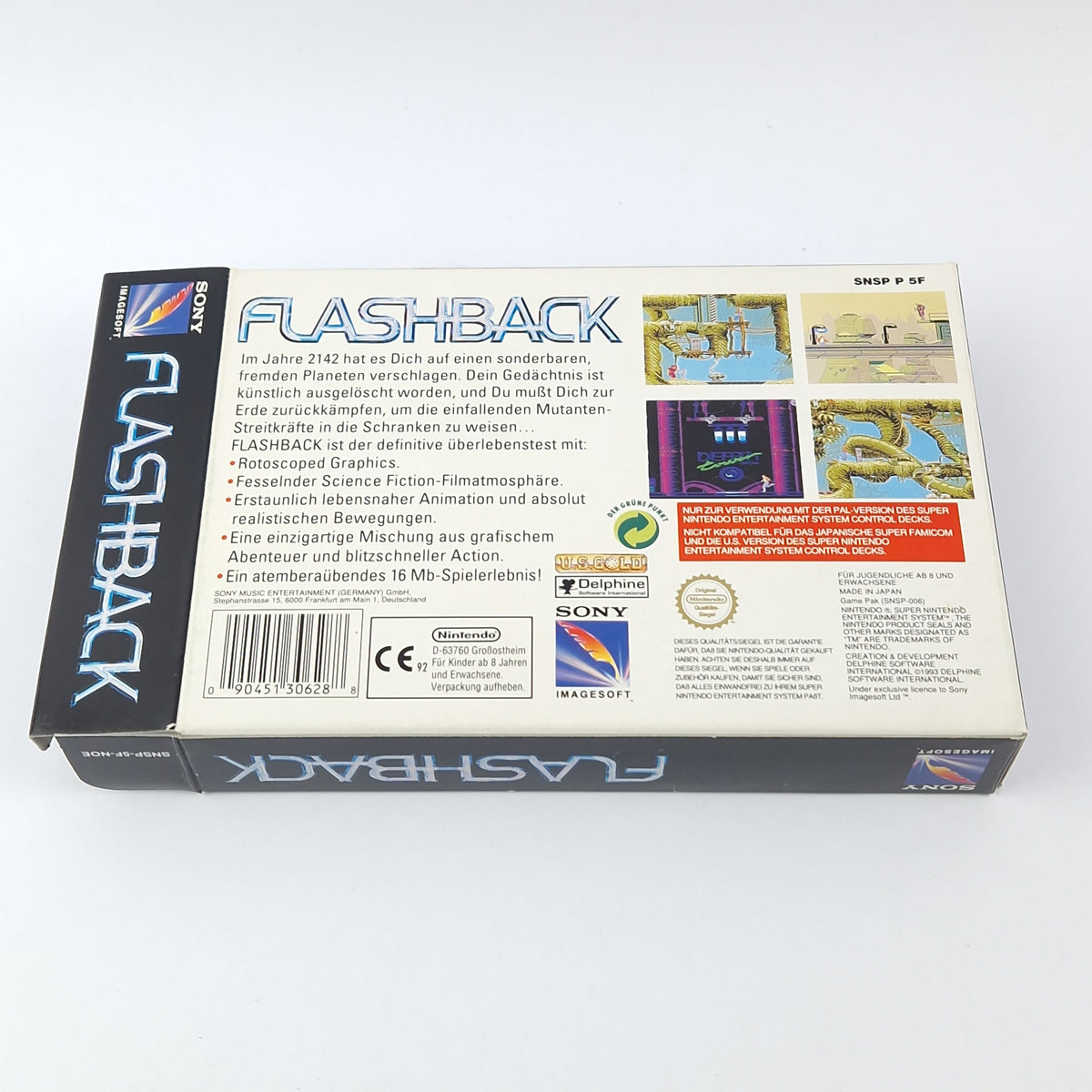 Super Nintendo Spiel – Flashback OVP Anleitung SNES PAL