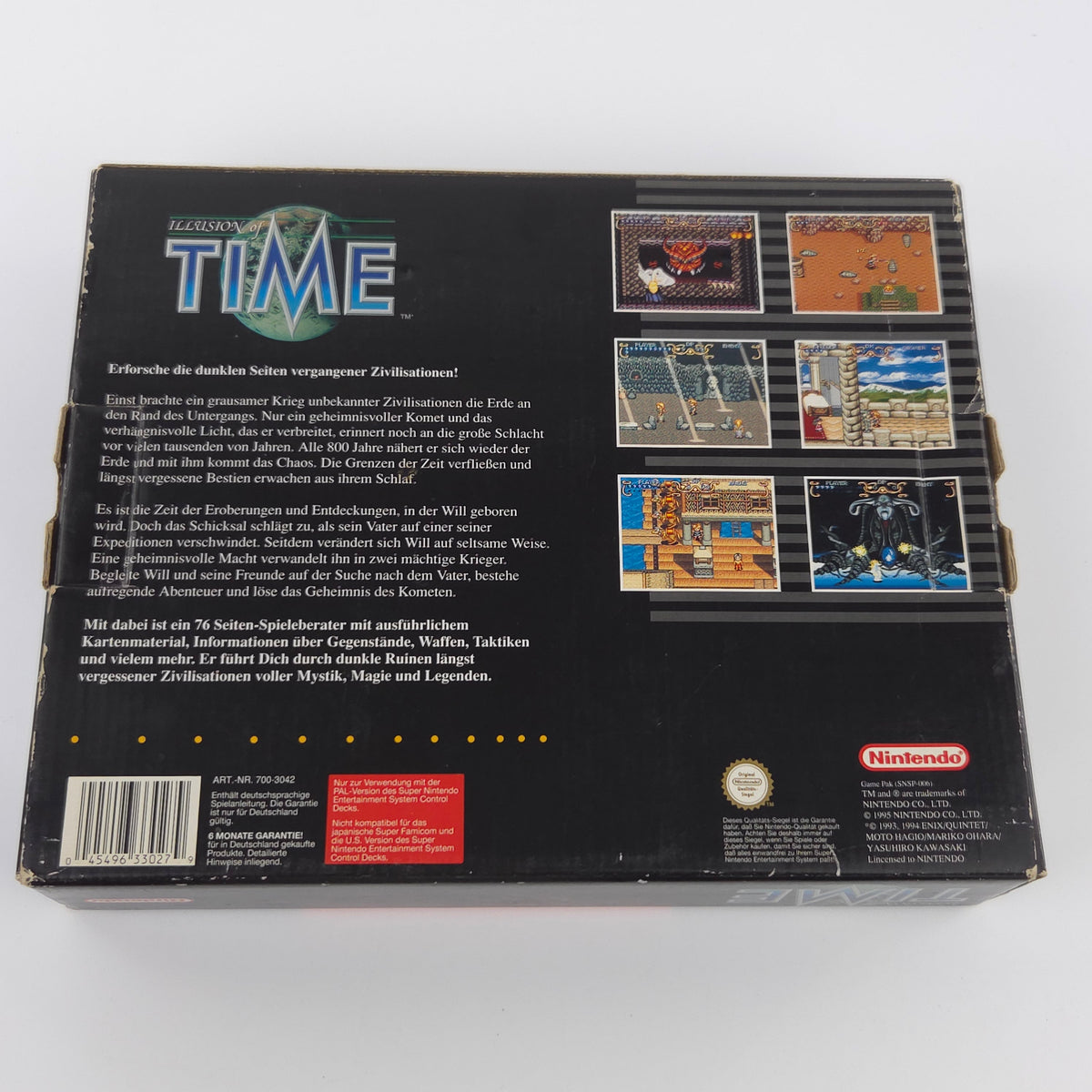 Super Nintendo Spiel – Illusion of Time OVP PAL SNES