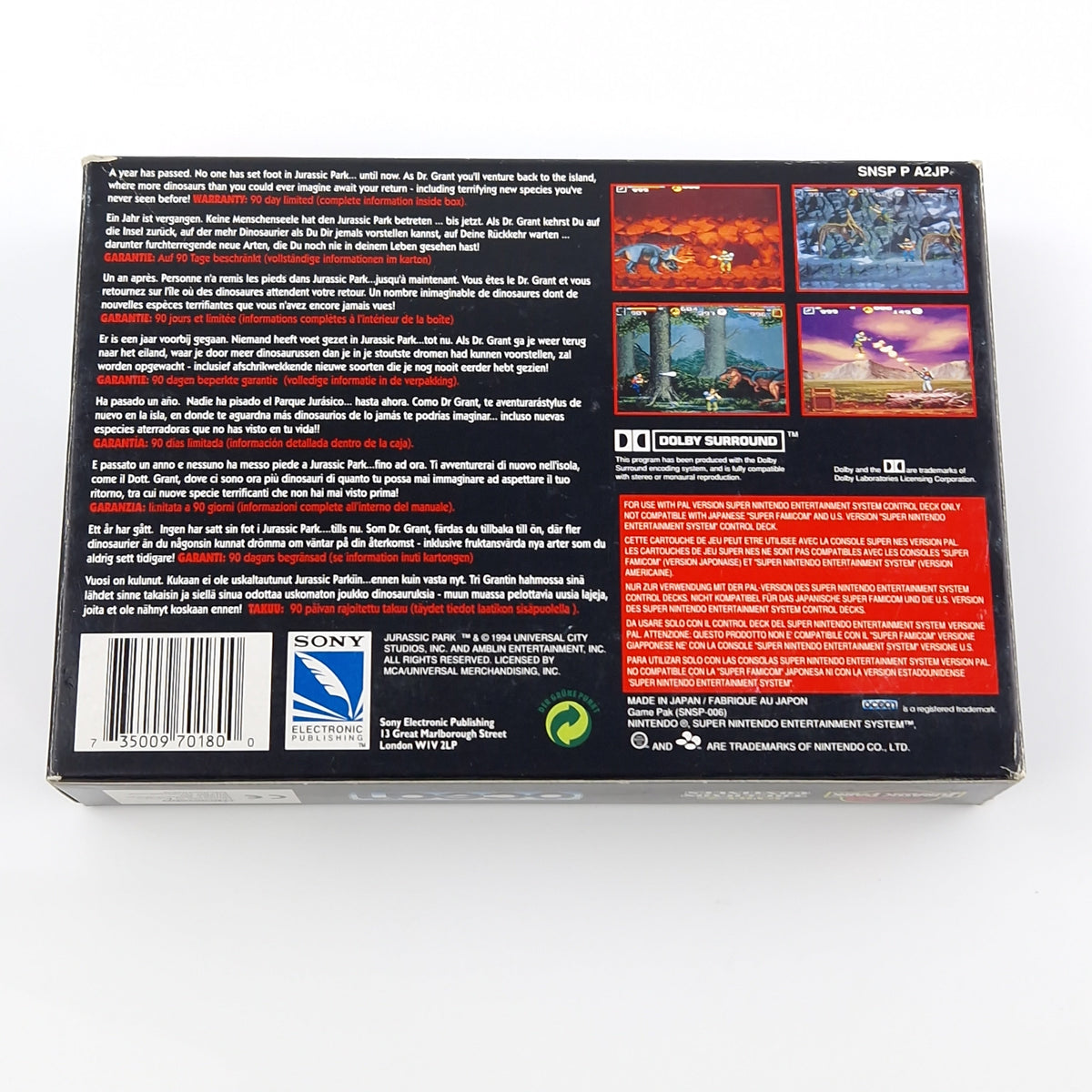 Super Nintendo Spiel – Jurassic Park Part 2 OVP PAL