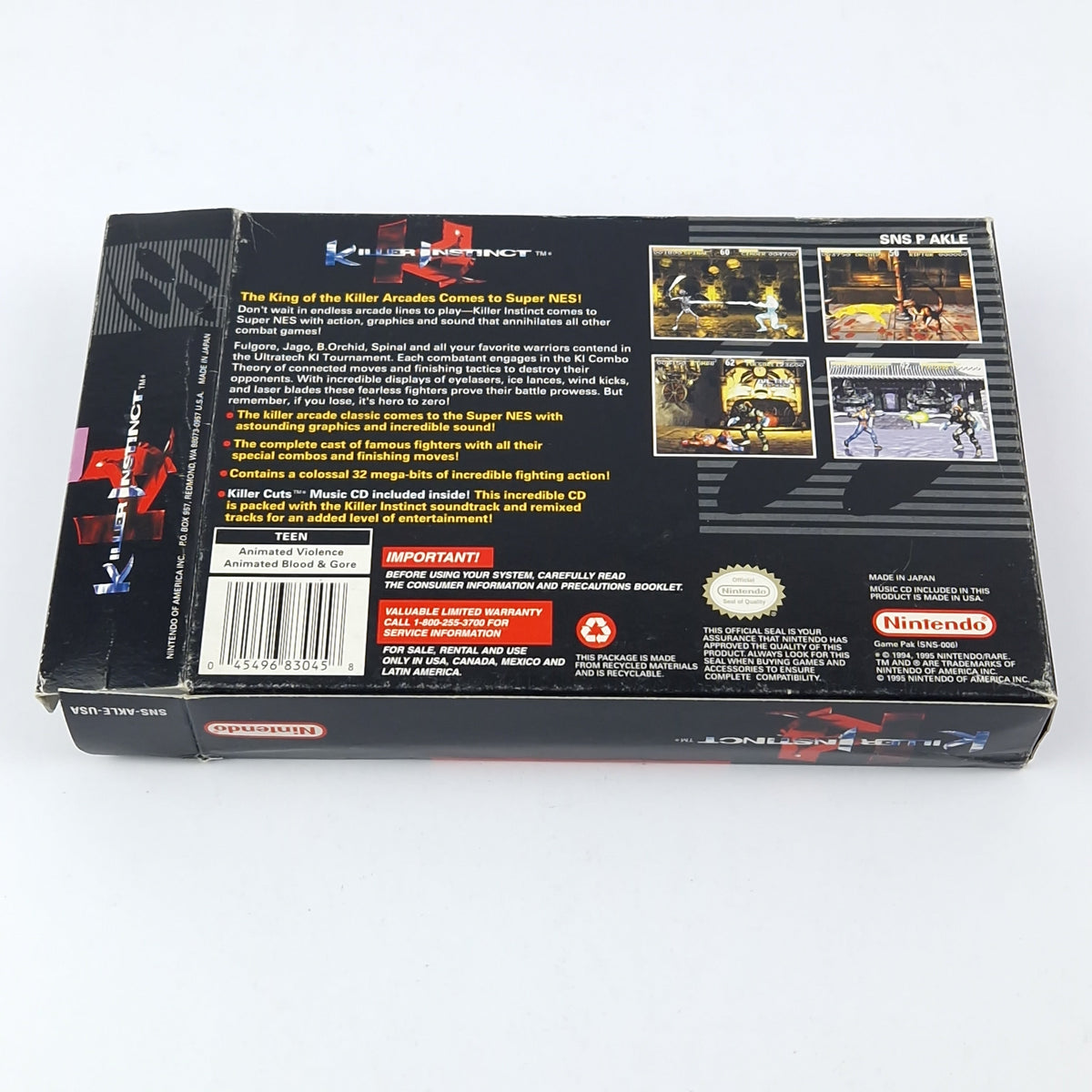 Super Nintendo Spiel – Killer Instinct OVP NTSC-U/C USA
