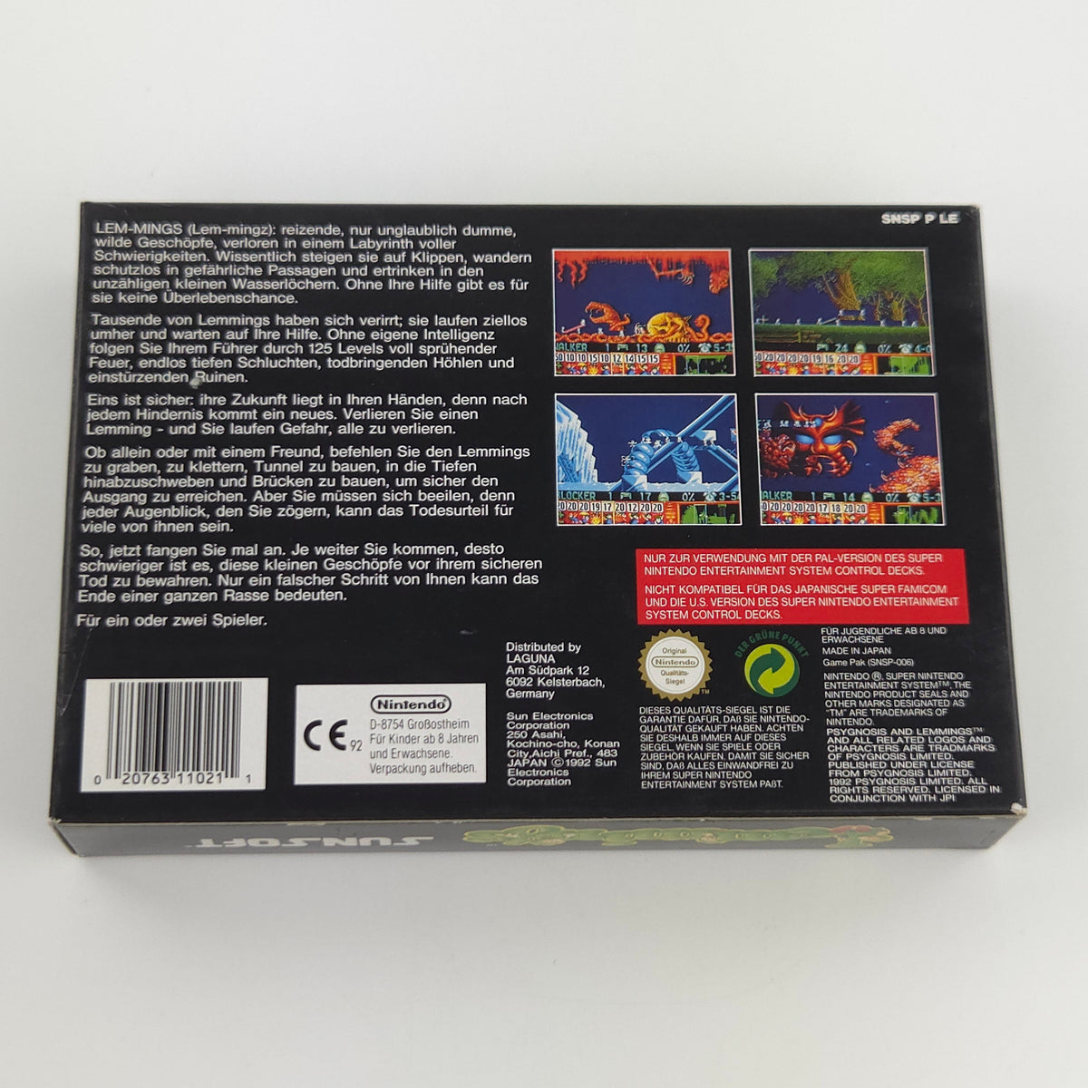 Super Nintendo Spiel Lemmings CIB nahezu neuwertig