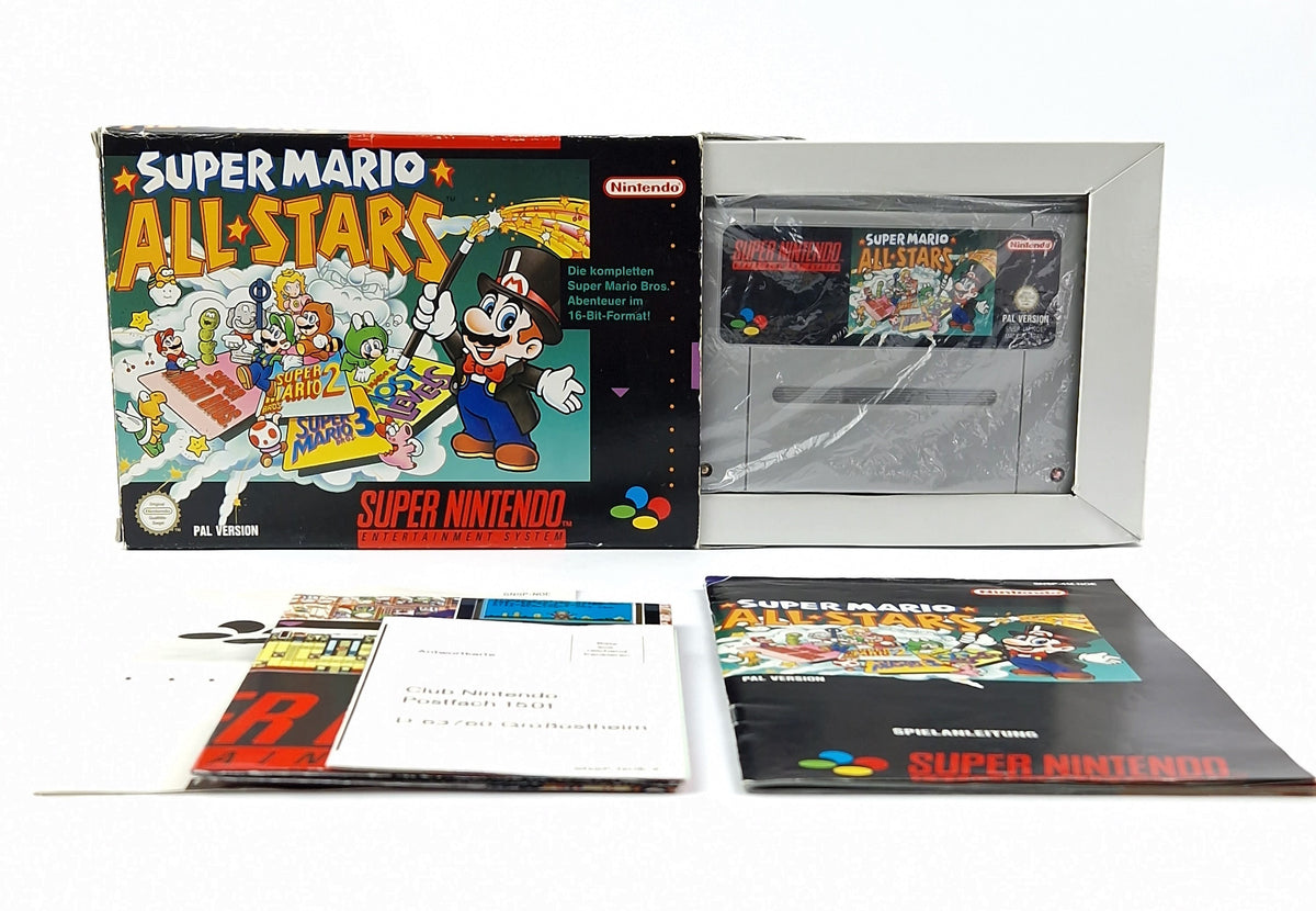 Super Nintendo Spiel: Super Mario All Stars - Modul Anleitung OVP / SNES PAL