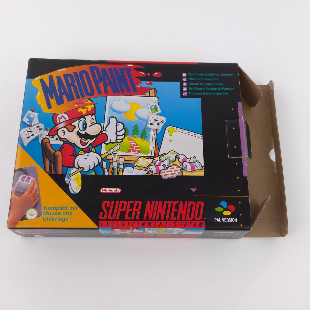 Super Nintendo Spiel – Mario Paint Big Box OVP PAL NOE