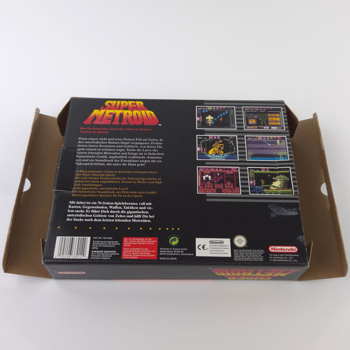 Super Nintendo Spiel – Super Metroid Big Box OVP PAL