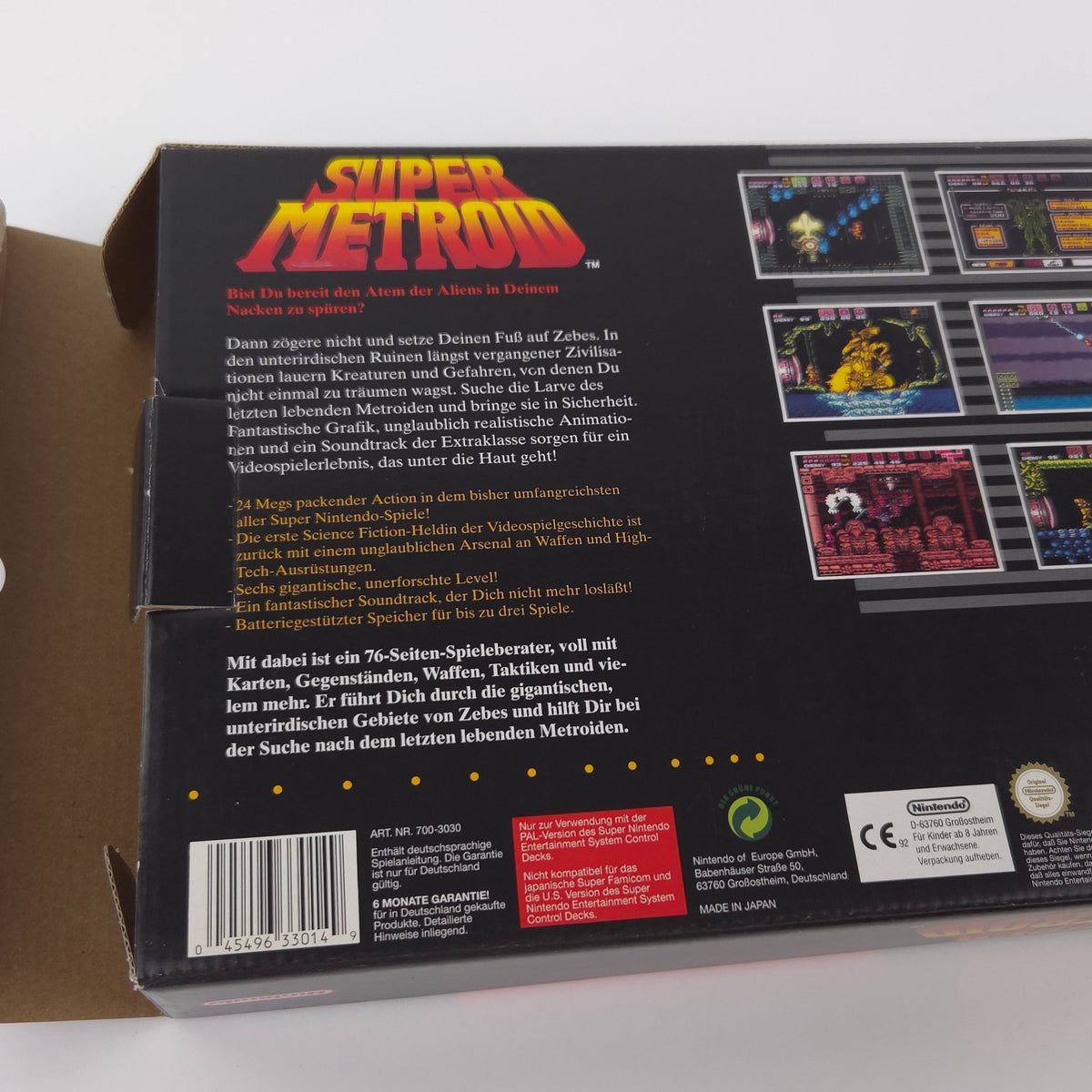 Super Nintendo Spiel – Super Metroid Big Box OVP PAL