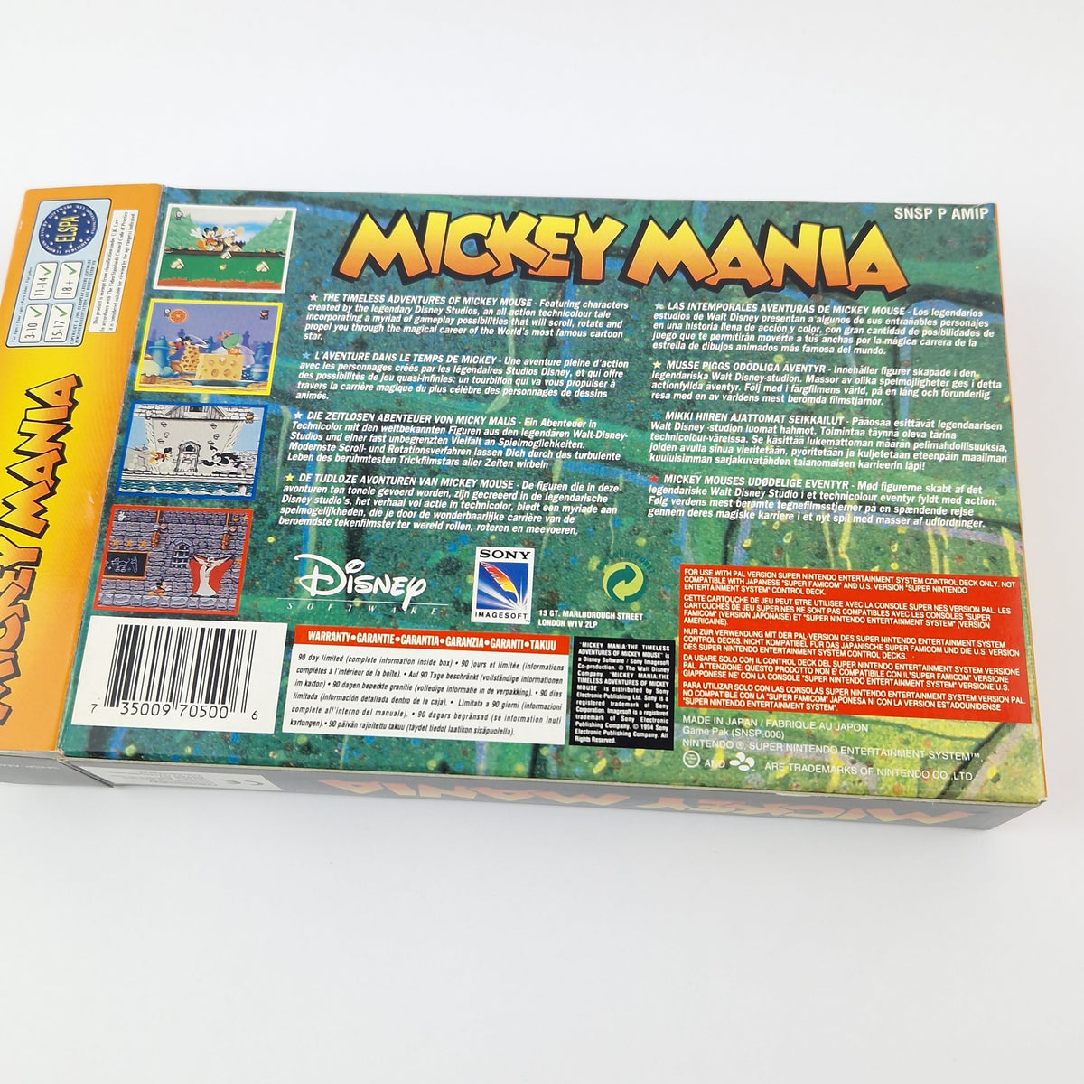 Super Nintendo Spiel – Mickey Mania OVP PAL CIB SNES Disney