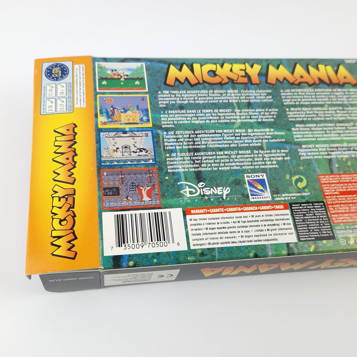 Super Nintendo Spiel – Mickey Mania OVP PAL CIB SNES Disney