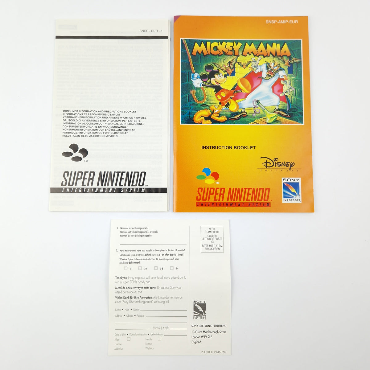 Super Nintendo Spiel – Mickey Mania OVP PAL CIB SNES Disney