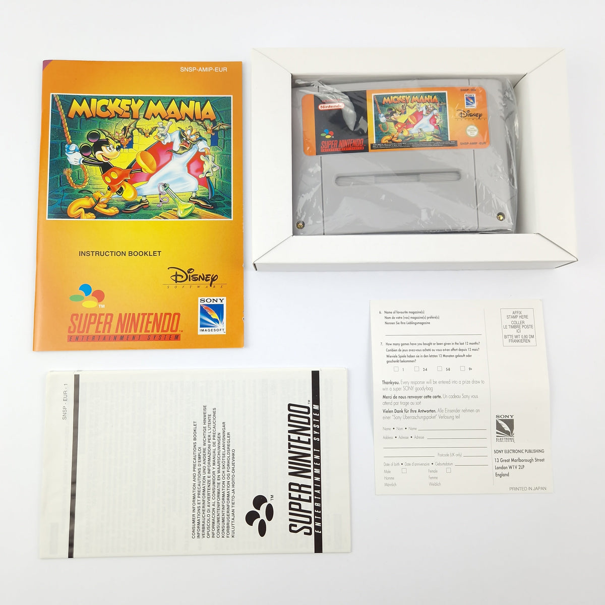 Super Nintendo Spiel – Mickey Mania OVP PAL CIB SNES Disney