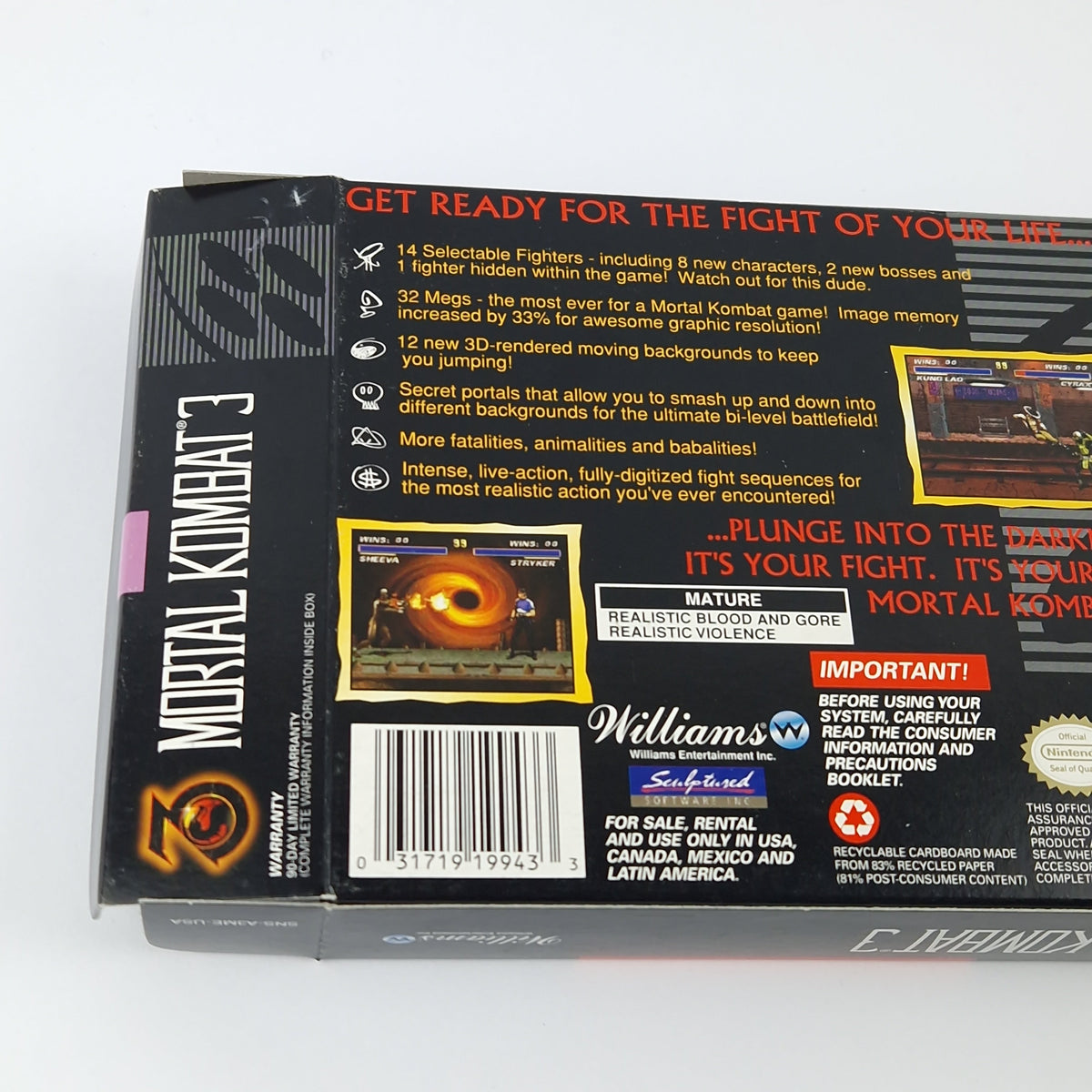 Super Nintendo Spiel – Mortal Kombat 3 OVP SNES USA