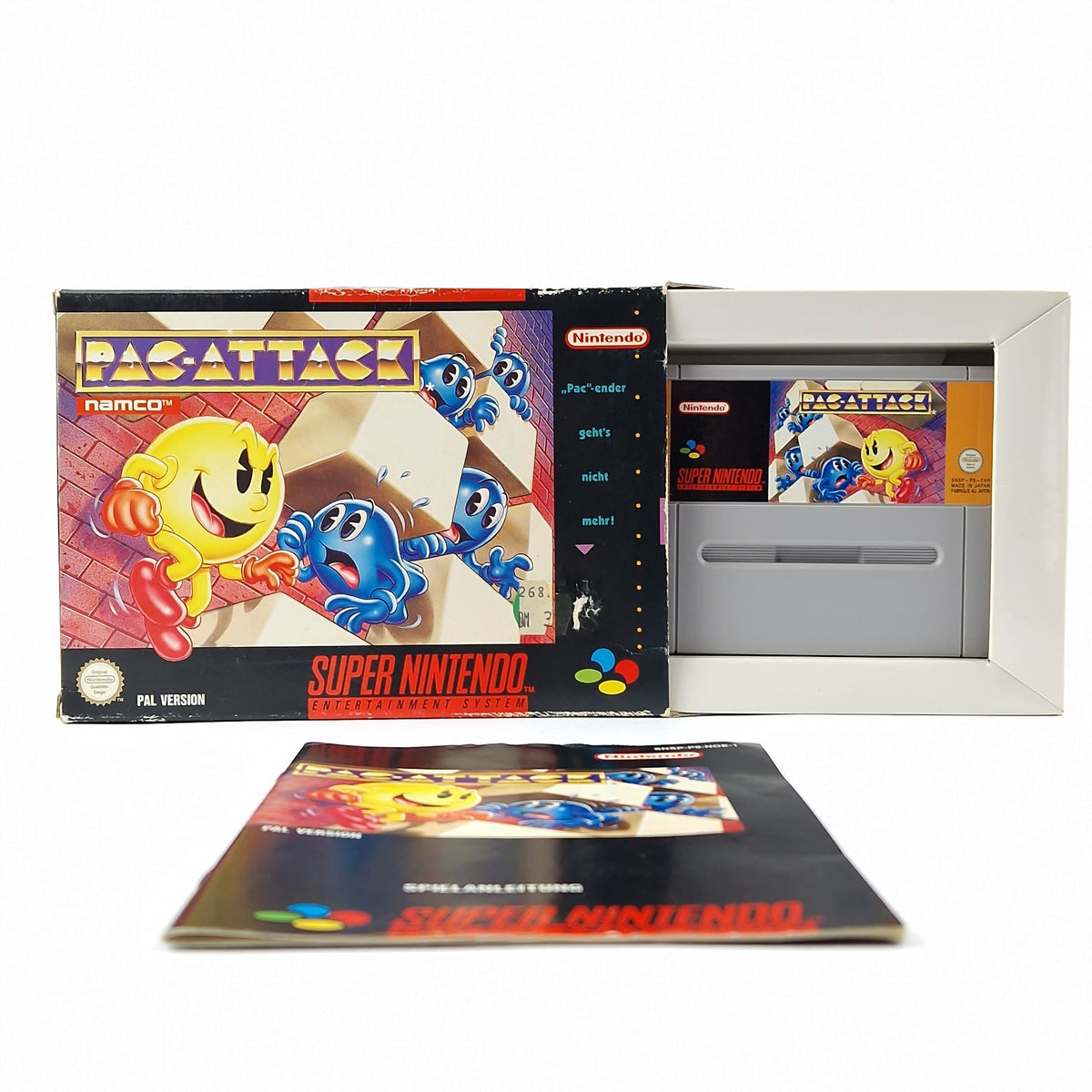 Super Nintendo Spiel – Pac-Attack OVP Anleitung Modul PAL