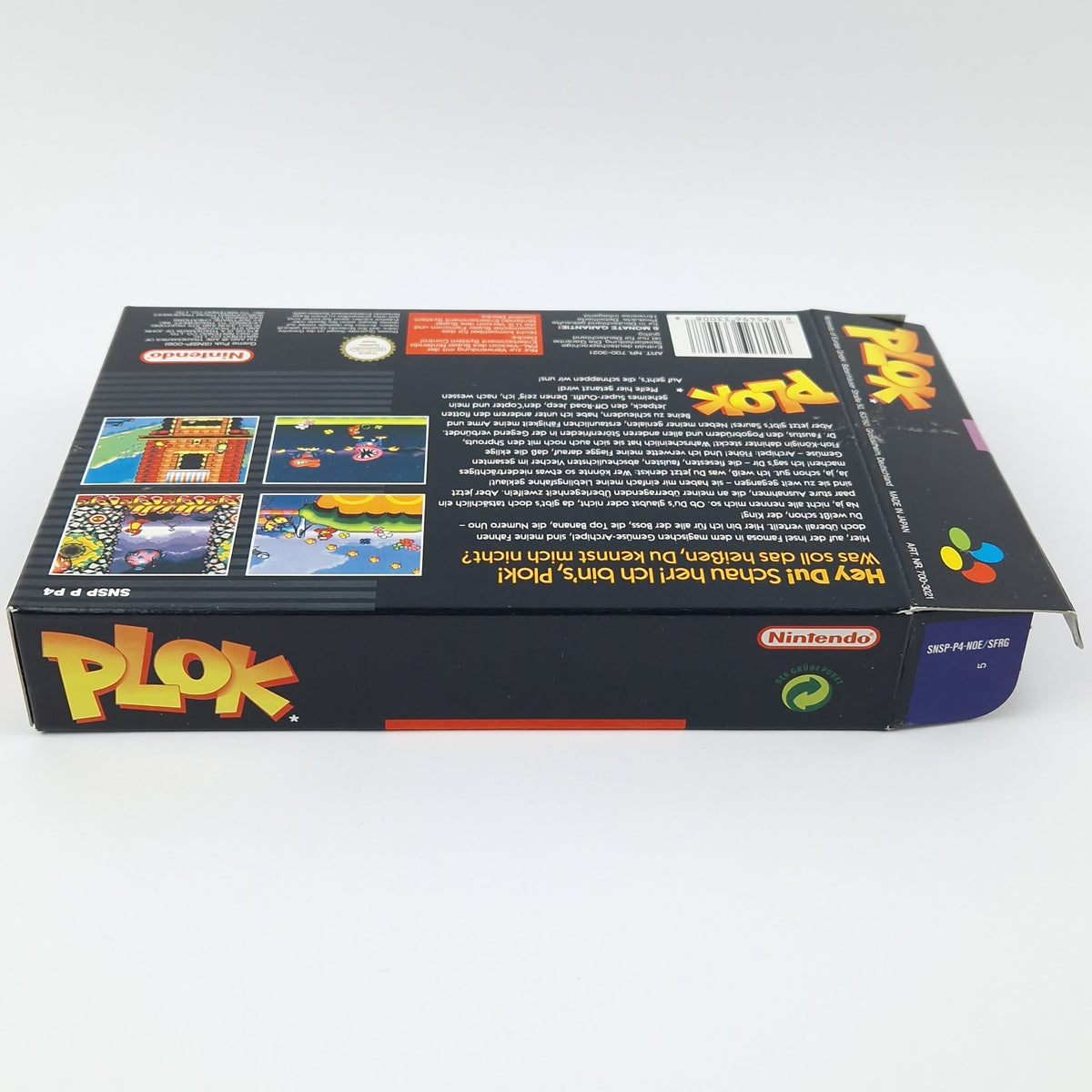 Super Nintendo Spiel – Plok OVP Anleitung PAL CIB SNES