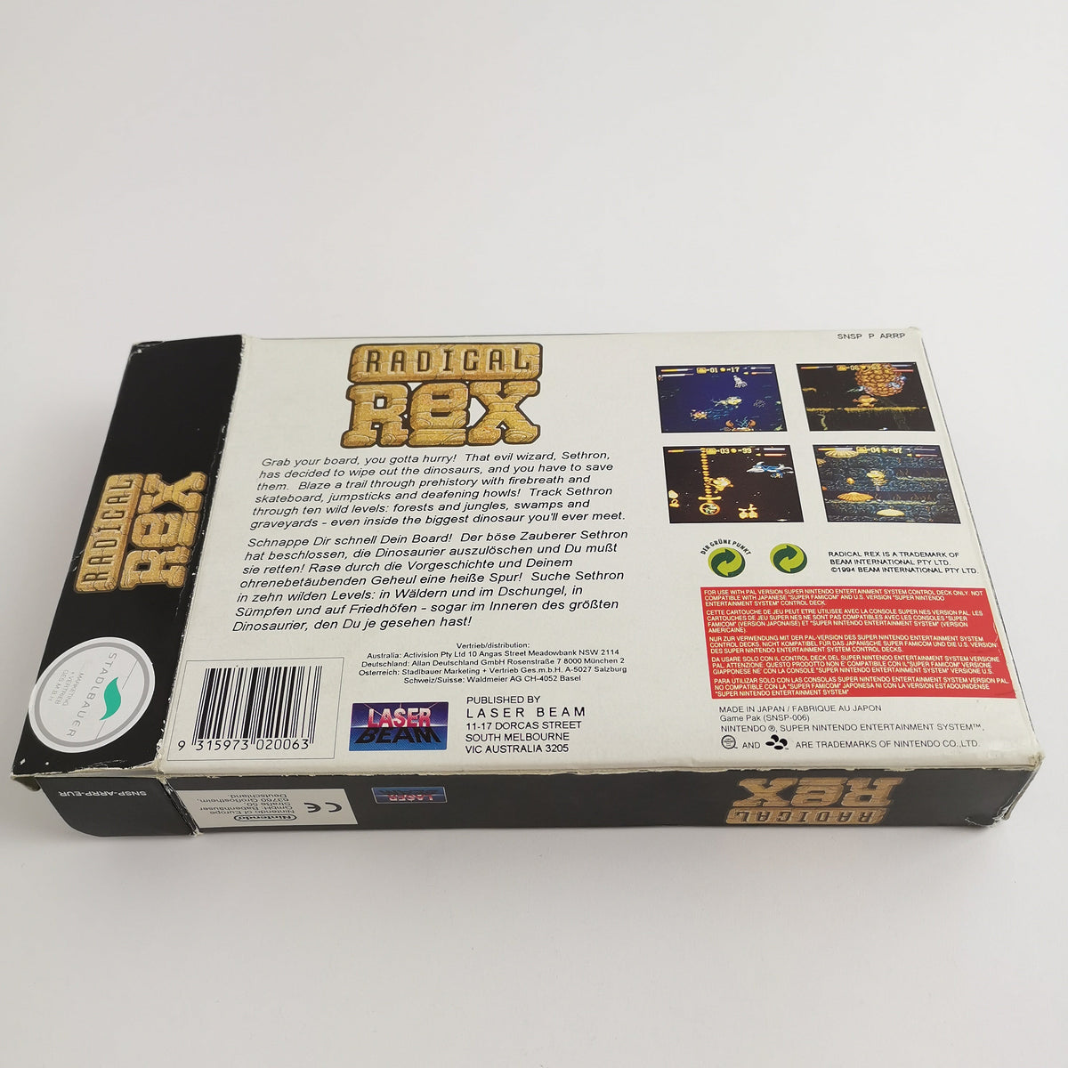 Super Nintendo Spiel – Radical Rex OVP PAL EUR CIB