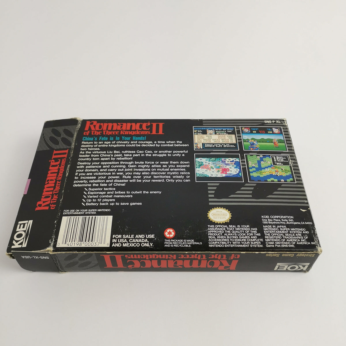 Super Nintendo Spiel – Romance of the Three Kingdoms II OVP