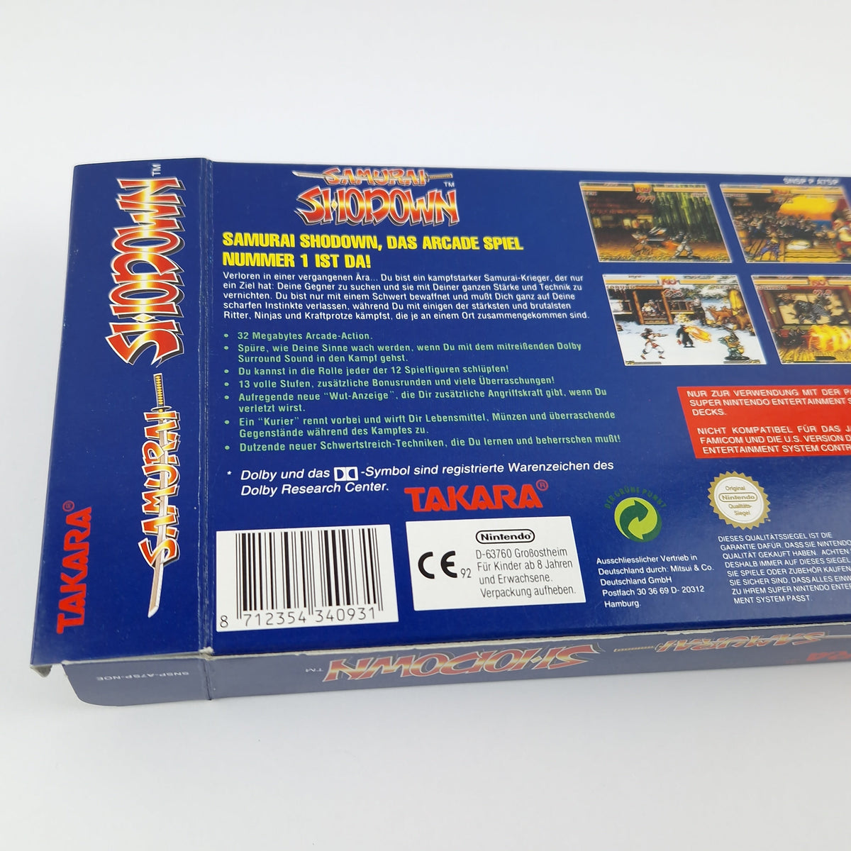 Super Nintendo Spiel – Samurai Shodown OVP PAL CIB SNES
