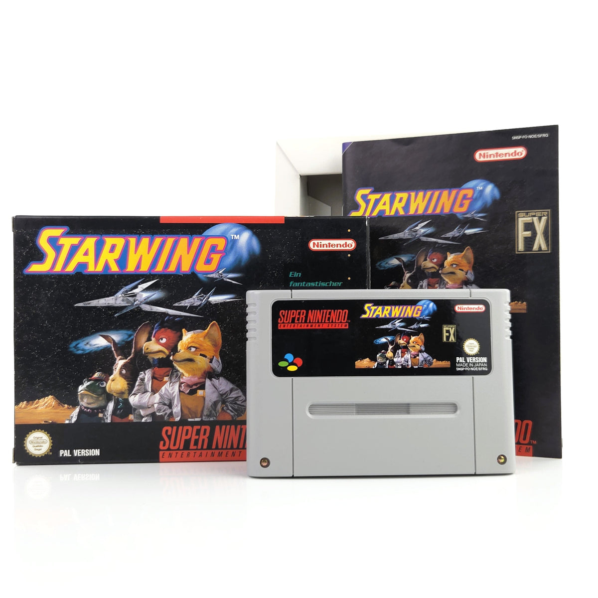 Super Nintendo Spiel Starwing SNES Modul Anleitung OVP