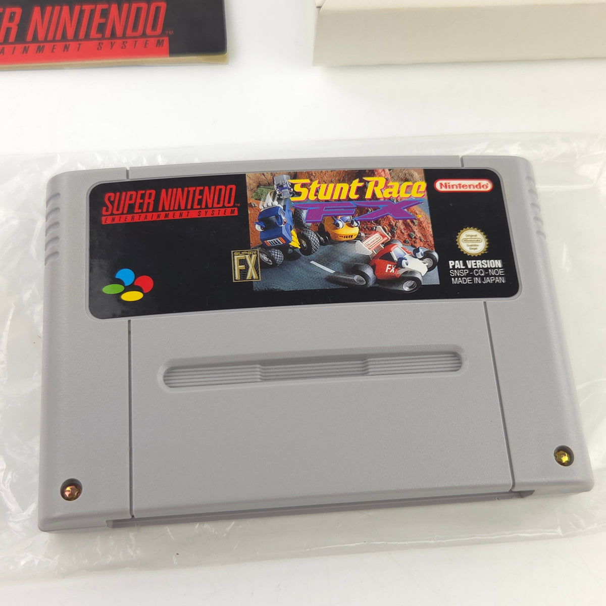 Super Nintendo Spiel Stunt Race FX OVP CIB PAL