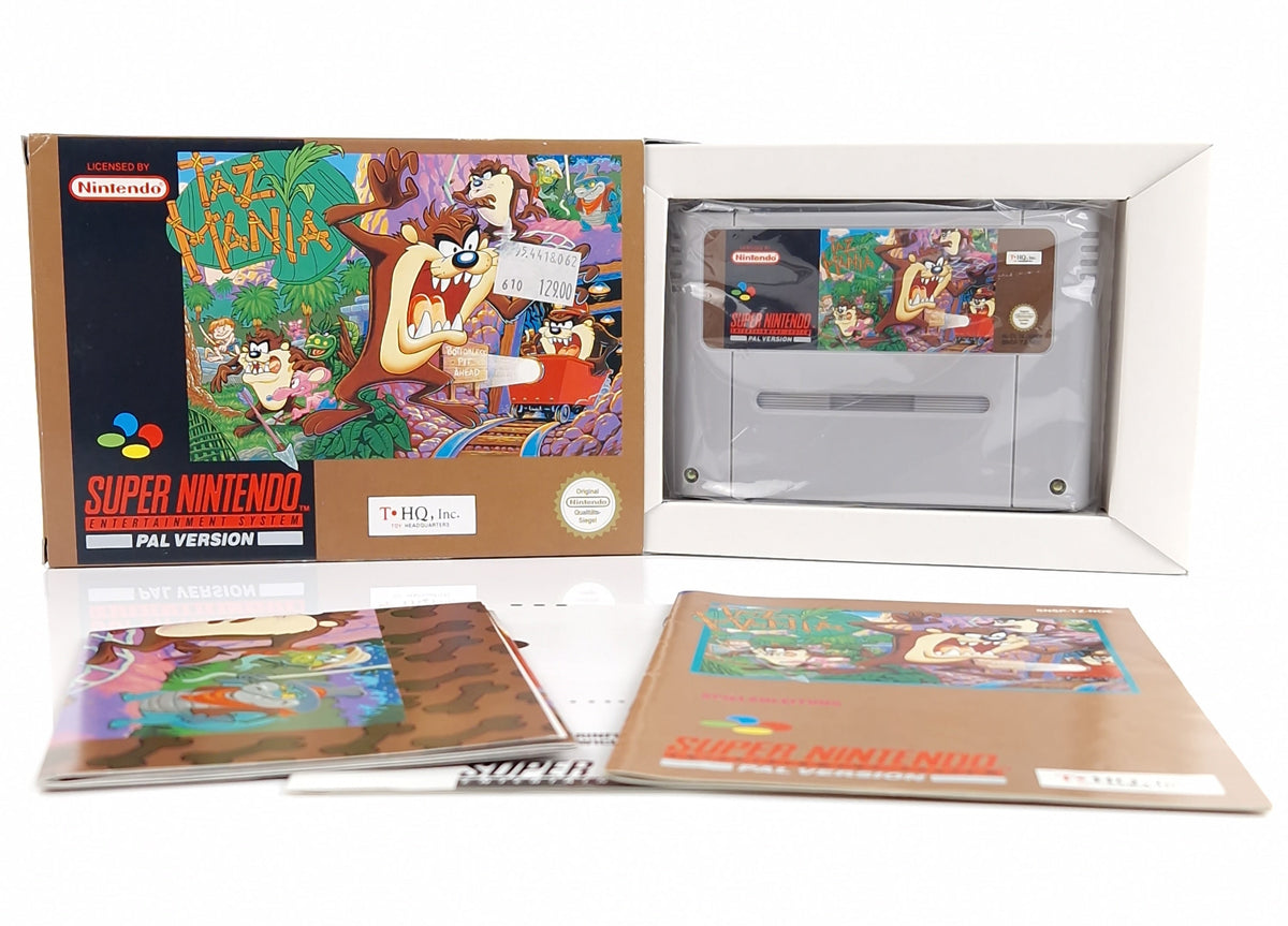 Super Nintendo Spiel – TAZ Mania mit Poster OVP PAL CIB