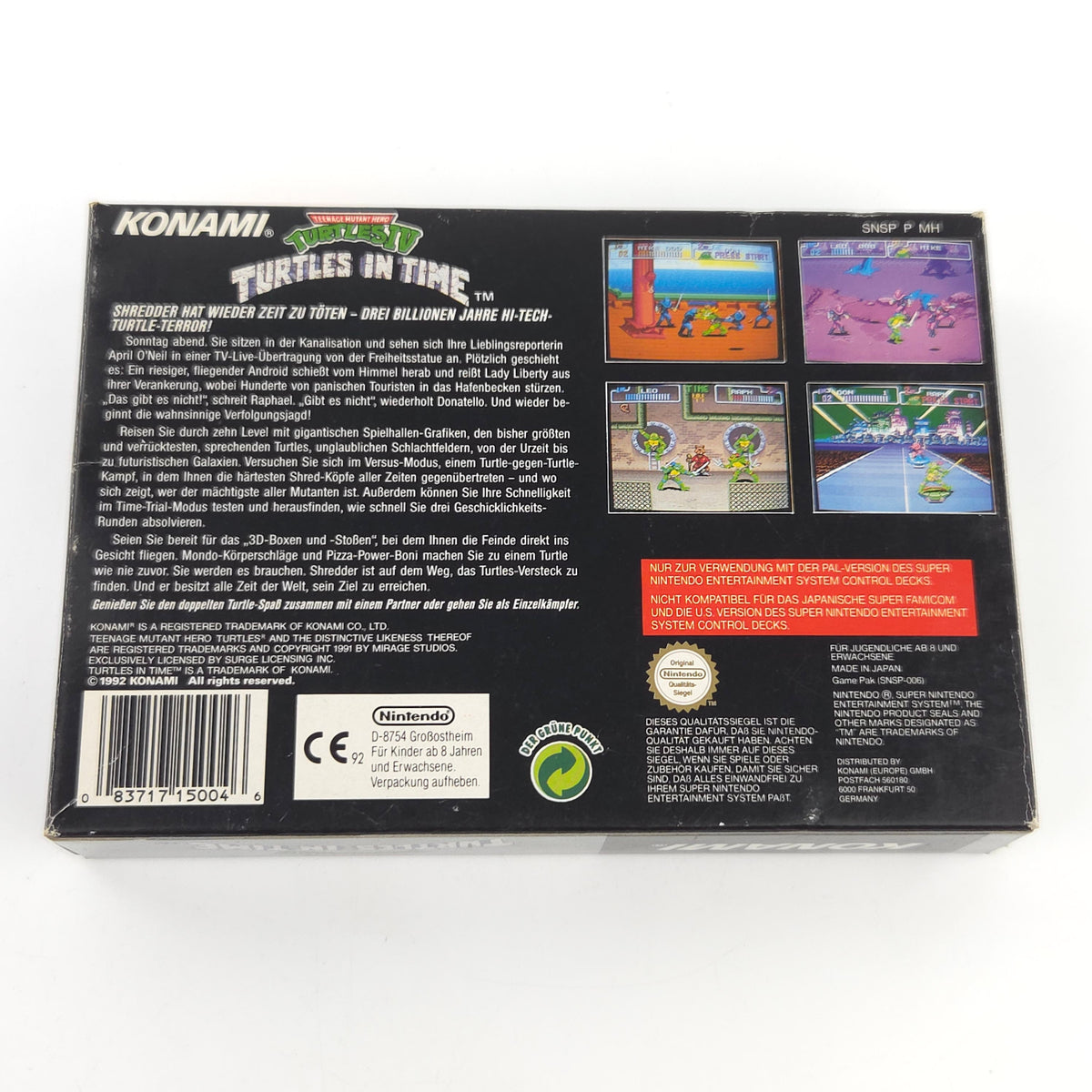 Super Nintendo Spiel TMNT 4 Turtles in Time OVP