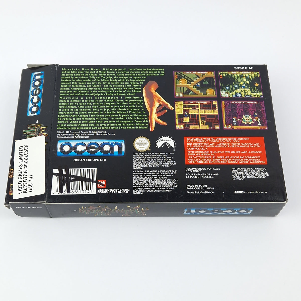 Super Nintendo Spiel – The Addams Family OVP PAL SNES