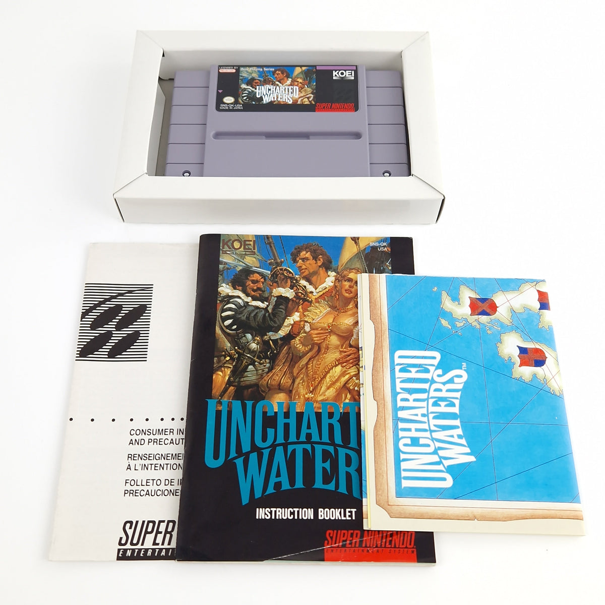 Super Nintendo Spiel – Uncharted Waters OVP NTSC USA