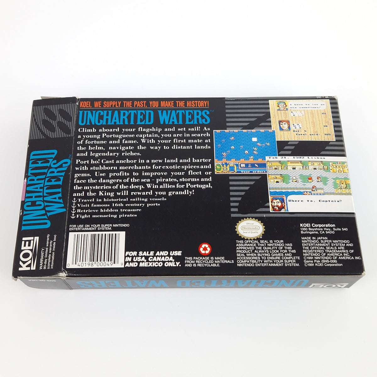 Super Nintendo Spiel – Uncharted Waters OVP NTSC USA