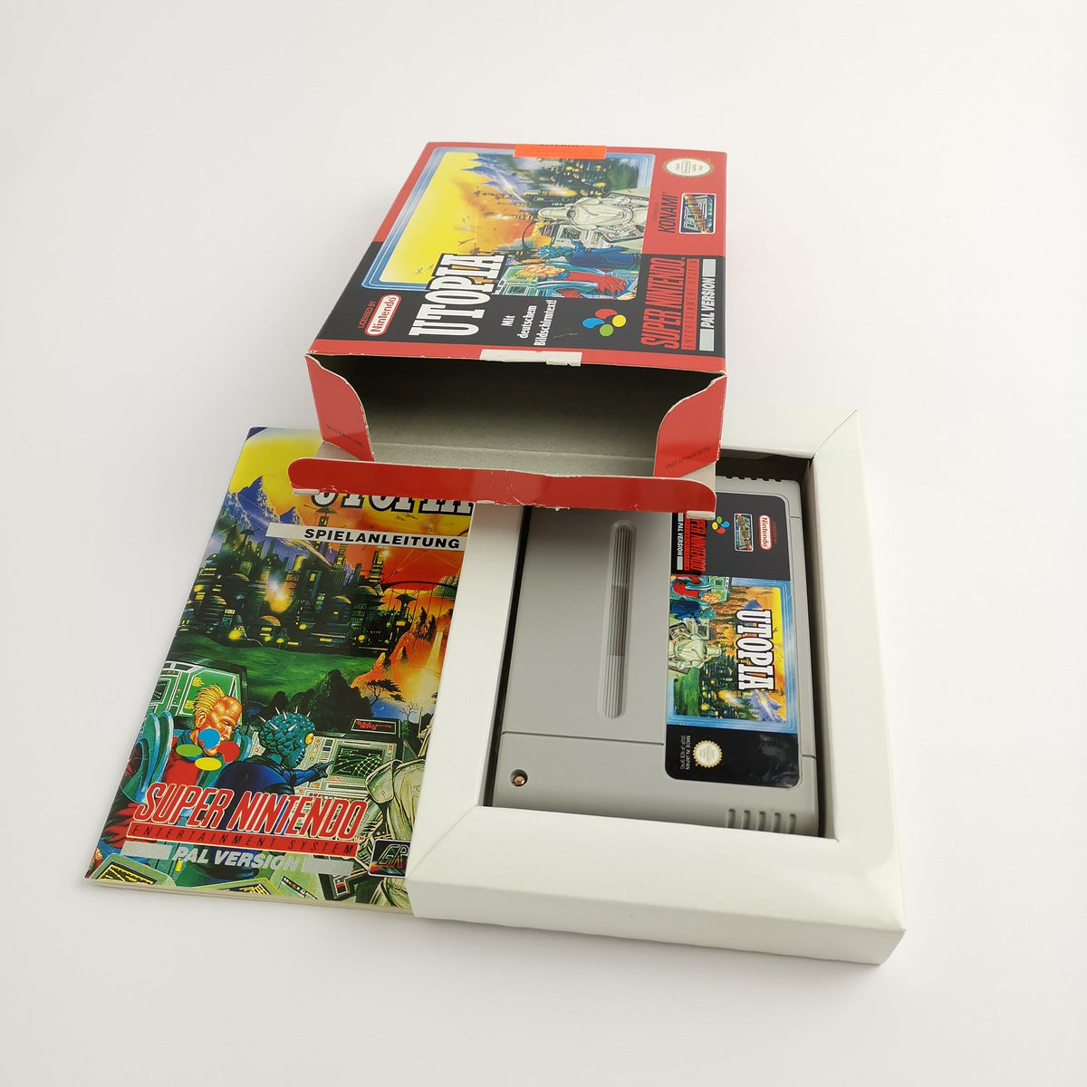 Super Nintendo Spiel – Utopia OVP PAL Version Konami