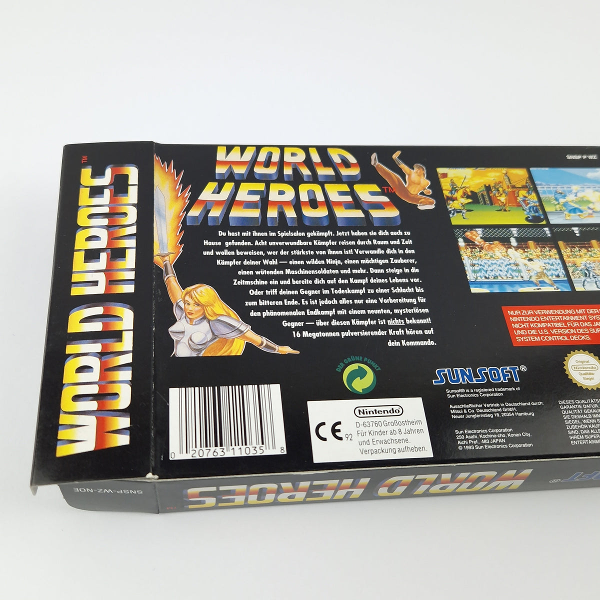 Super Nintendo Spiel – World Heroes OVP CIB PAL NOE