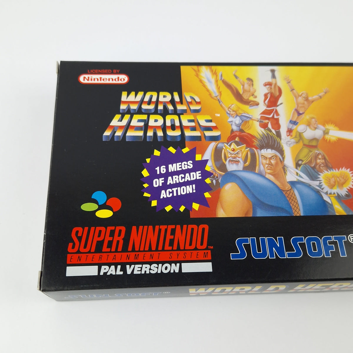 Super Nintendo Spiel – World Heroes OVP CIB PAL NOE