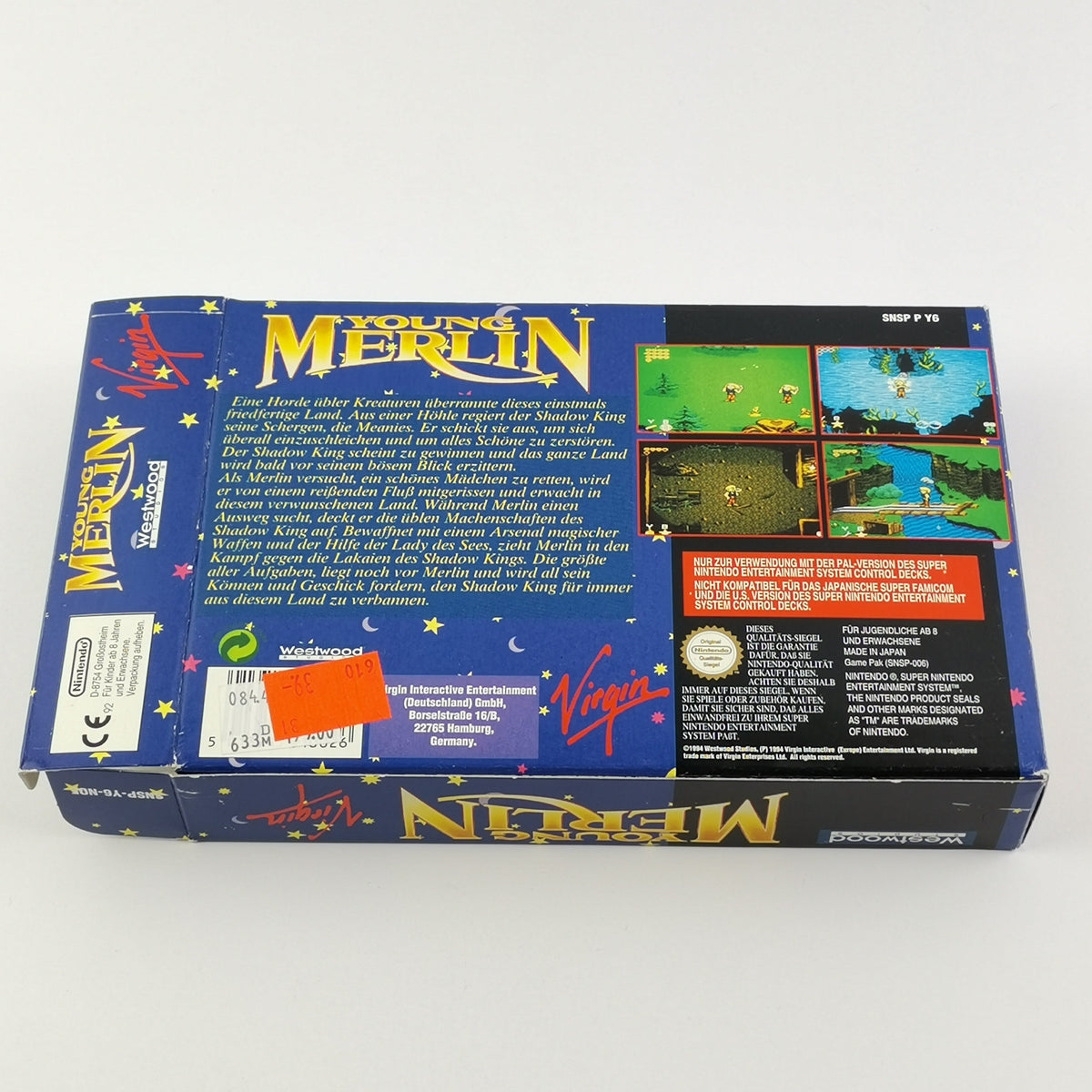 Super Nintendo Spiel – Young Merlin OVP Anleitung PAL