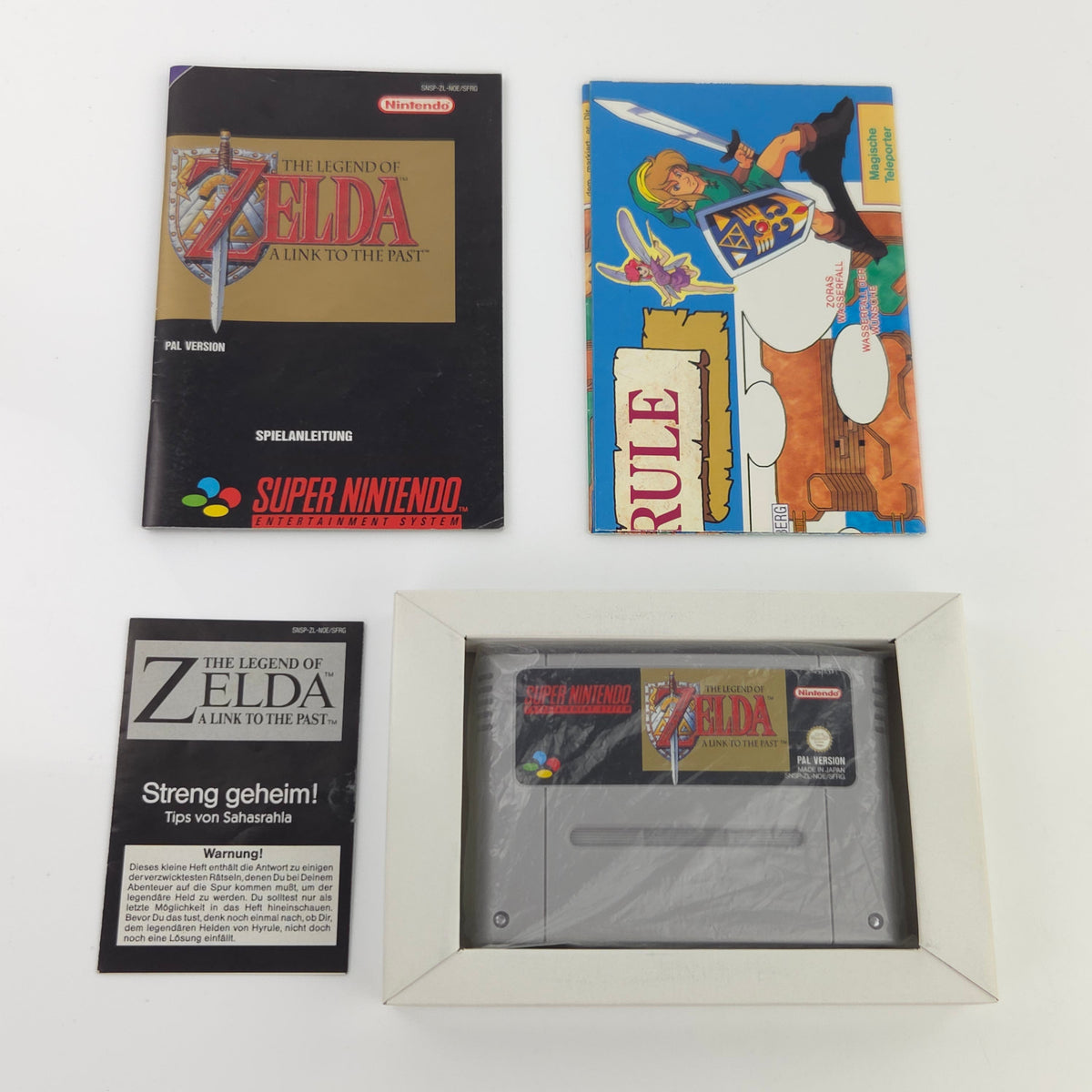Super Nintendo Spiel Zelda Link Past mit Berater OVP PAL