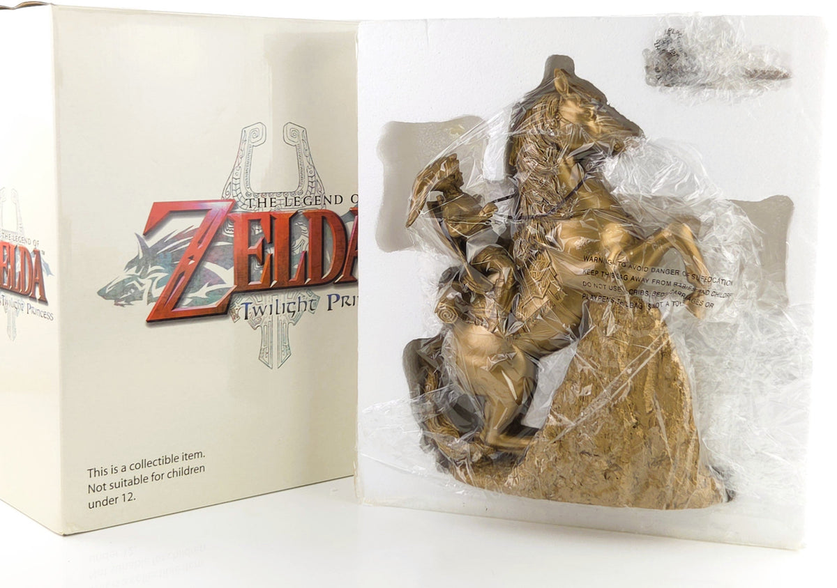 Zelda Twilight Princess Link Epona Gold Statue Neu OVP