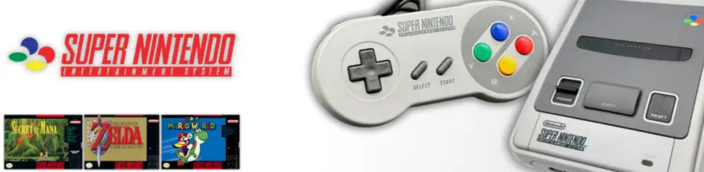 Weißer Plastik-Super-Nintendo-Entertainment-System-Controller mit grauem Richtungspad und bunten Tasten